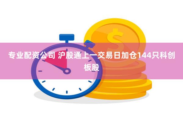 专业配资公司 沪股通上一交易日加仓144只科创板股