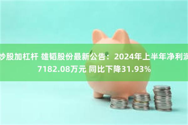 炒股加杠杆 雄韬股份最新公告：2024年上半年净利润7182.08万元 同比下降31.93%