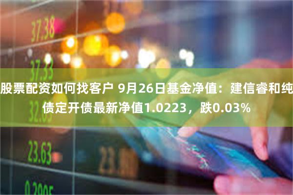 股票配资如何找客户 9月26日基金净值：建信睿和纯债定开债最新净值1.0223，跌0.03%