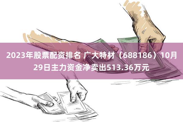 2023年股票配资排名 广大特材（688186）10月29日主力资金净卖出513.36万元